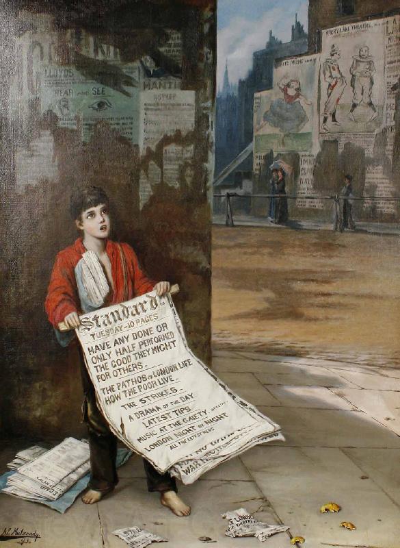 Augustus e.mulready A London news boy Norge oil painting art